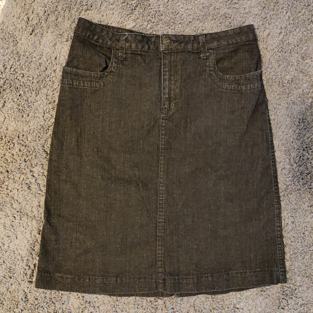 Christopher & Banks Black Denim Skirt Size 16